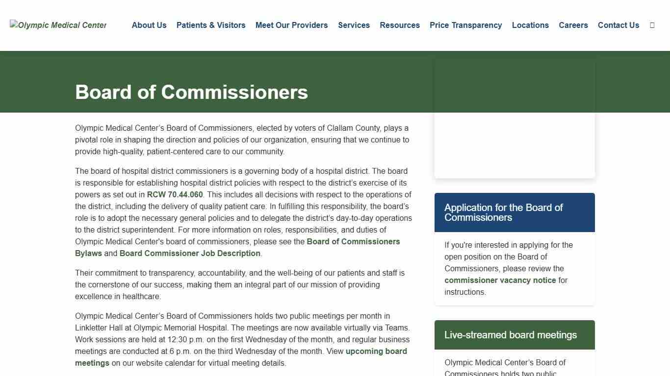 Board of Commissioners Olympic Medical Center